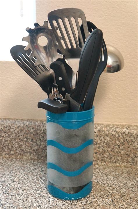 A Colorful Space Diy Custom Kitchen Utensil Holder Matches Your Decor
