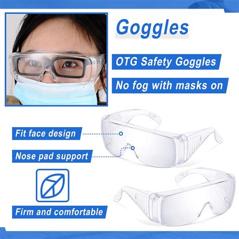 Kanayu 50 Pairs Safety Glasses Bulk Protective Safety Glasses Safety Goggles Anti