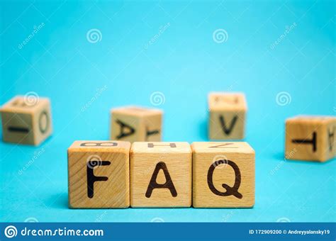 Wooden Blocks With The Word FAQ Frequently Asked Questions. Collection Of Frequently Asked 