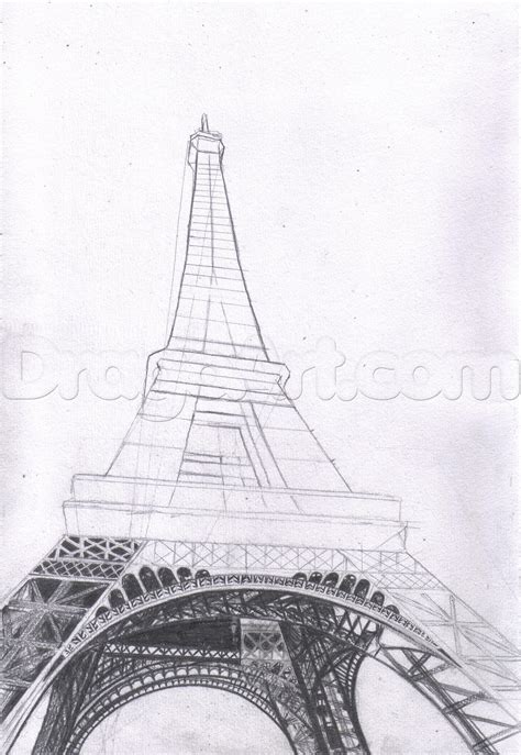 How To Draw The Eiffel Tower Step By Step Buildings Landmarks