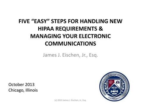 Ppt Five “easy” Steps For Handling New Hipaa Requirements And Managing