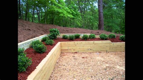 Bennett Landscape Inc Treated Timber Retaining Wall And Planting