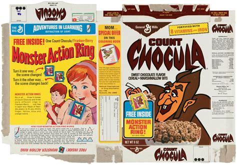 Hake S Count Chocula Franken Berry Cereal Box Pair With Monster Action Ring Premium Offers