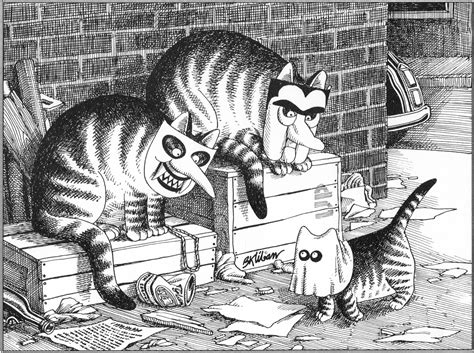 B Kliban Cat Original Vintage Art Print Halloween Trick Or Etsy
