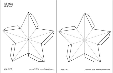 We tried some glitter glue over some of the scales (just like the fish in the book). 3D Star Templates | Free Printable Templates & Coloring ...