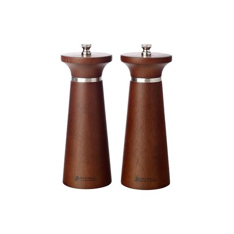 Maxwell And Williams Oslo Salt And Pepper Mill Set T Boxed 16cm Walnut