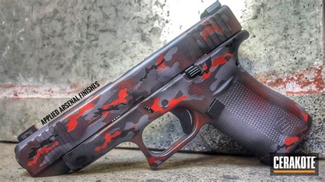Glock 48 Handgun In A Black And Red Multicam Finish By Brandon Haas