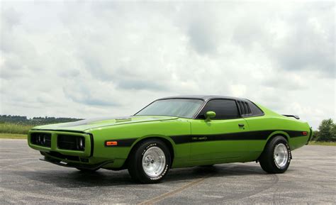 Wallpaper Dodge Charger 1974 Side View Green Cars Wallpx