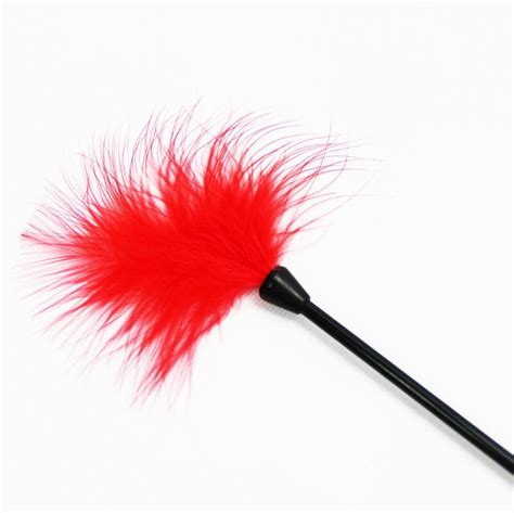 Candiway Red Soft Feather Tickler Foreplay Tease Tool Flirting Wand Sm