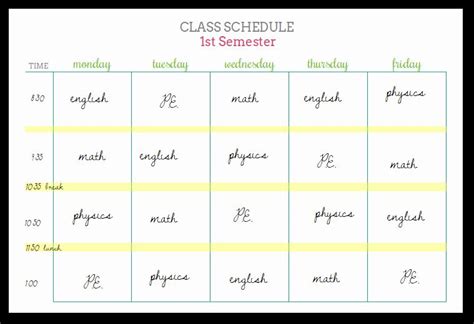 Cute Class Schedule Maker New Student Planners Class Schedules And