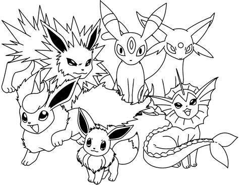 Eevee Coloring Pages Printable Free Pokemon Coloring Pages