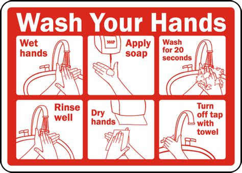 wash  hands instructions sign   safetysigncom