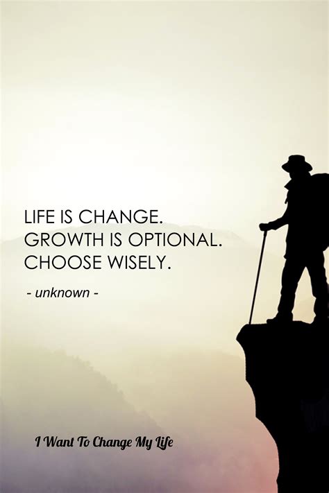 Life Is Change Growth Is Optional Choose Wisely Unknown Choose