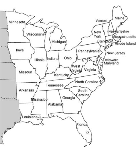 Map Reading Geography Worksheet Eastern States Of The United States