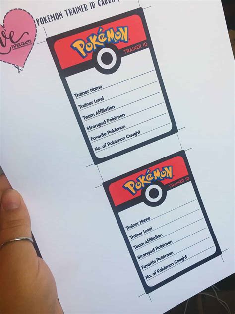 Printable Pokémon Go Trainer Id Cards Love Paper Crafts