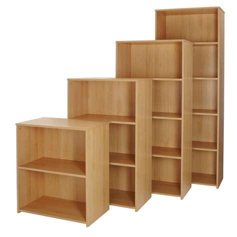 Beech Office Bookcase Wood Storage Shelving Unit Home Light Wood