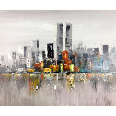 Modern Paintings High Rise Buildings Hand Painted Abstract Oil Paintings On