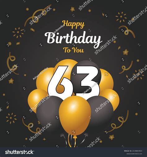 Happy 63rd Birthday Greeting Card Vector Royalty Free Stock Vector