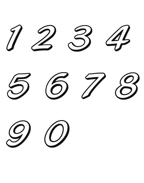 Números Del 0 Al 9 Para Colorear Pintar Decorar