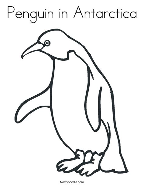 Penguin In Antarctica Coloring Page Twisty Noodle
