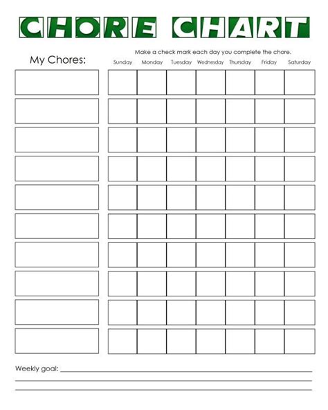 Available in numerous interesting themes, the templates . Chore Chart template | Free printable chore charts ...