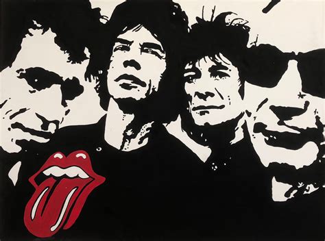 The Rolling Stones Modern Picture Hand Painted Pop Art Style Paintings