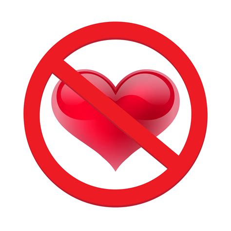 Ban Love Heart Symbol Of Forbidden And Stop Love 333234 Vector Art At
