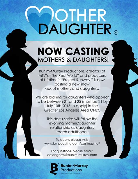 Now Casting Mothers And Daughters In La Auditions Free
