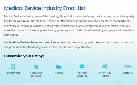 Medical Device Manufacturers Email List Medical Industry Mailing List