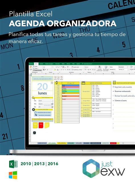 Plantilla Agenda Organizadora De Tareas Just Exw