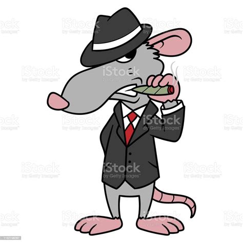 Cartoon Gangster Rat Vector Illustration Stock Illustration Download