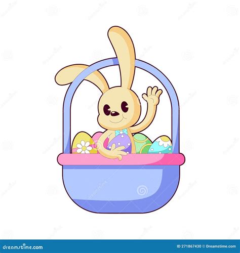 Vector Cartoon Cute Easter Bunny Character Isolated Stock Vector