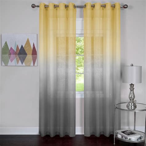 Achim Sheer Rainbow 63 In L Single Grommet Window Curtain Panel Grey
