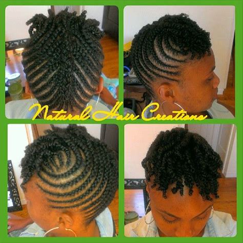 You don't need long hair to wear a cute braided hairstyle. #cornrow updo on short hair #twists #naturalhair # ...