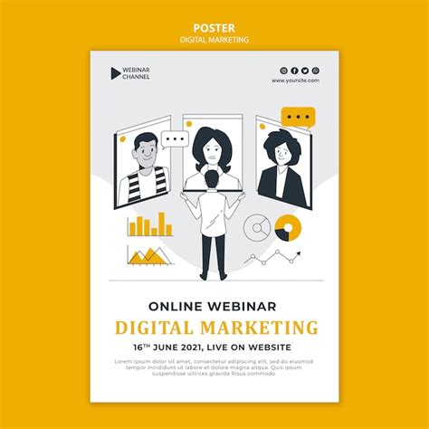 Premium Psd Illustrated Digital Marketing Print Template