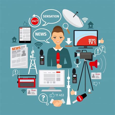 Premium Vector News And Journalist Concept Mass Media Creative