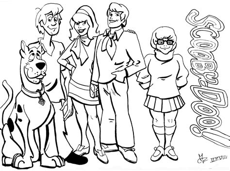 Scooby doo between the birds. Free Scooby Doo Gang Coloring Pages