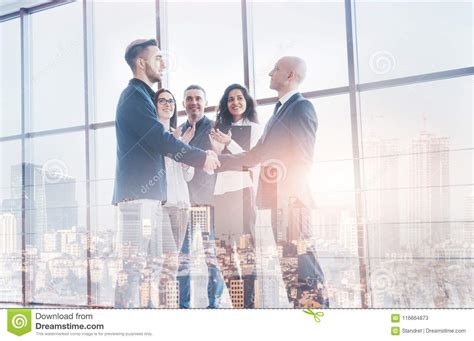 Two Confident Business Man Shaking Hands During A Meeting In The Office, Success, Dealing ...