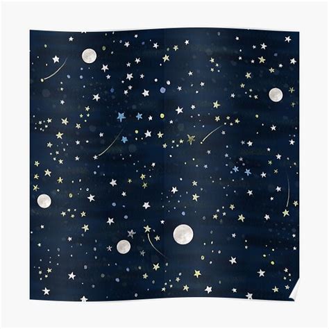 Starry Night Sky Poster By Vickilarner Redbubble