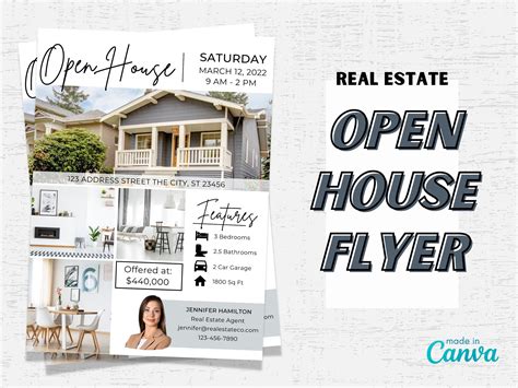 Open House Flyer Real Estate Marketing Templates Open House Etsy