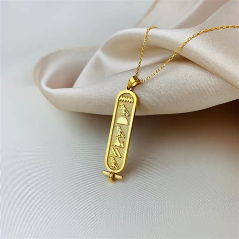 Cartouche Egyptian Hieroglyphic Name Necklace 925 Sterling Etsy