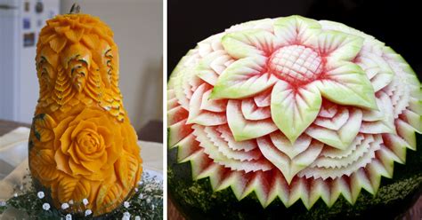 I Turn Fruits And Vegetables Into Intricate Carvings Bored Panda
