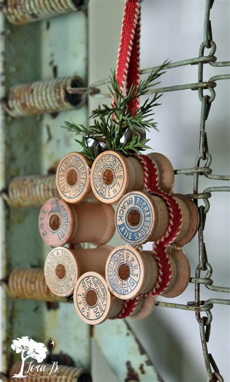 Vintage Thread Spool Mini Wreath How To Handmade Christmas Xmas