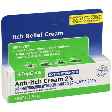 Topcare Extra Strength Anti Itch Cream Diphenhydramine Hydrochloride 2