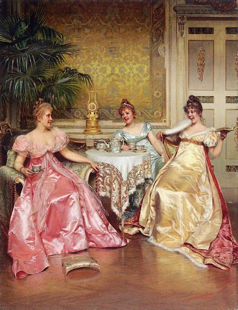 Charles Joseph Frederick Soulacroix Afternoon Tea For Three Victorian Art Romantic Art