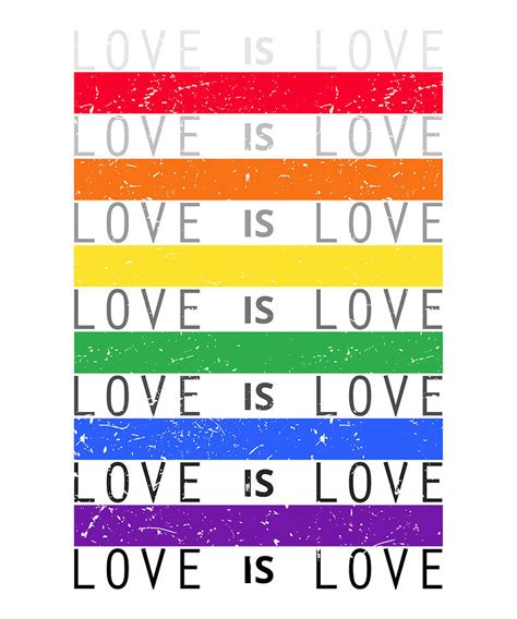 Love Is Love Gay Pride Insprational Print For Wall Mixed Media