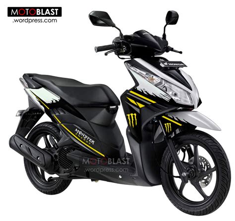 Modifikasi review vario 150 babylook style. Modif Vario Techno 110 striping ala monster energy ...