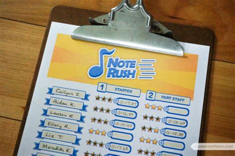 Works with pianos, keyboards, flutes, violins, you name it! Printable Chart for the Note Rush App - Color In My Piano