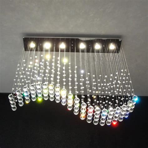 Modern Wave Crystal Pendant Light Ceiling Lamp Rain Drop Chandelier