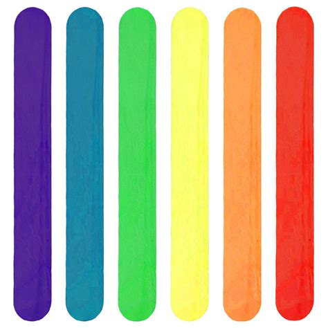 Beadnova Long Popsicle Sticks Colorful Popsicle Sticks Natural Wood